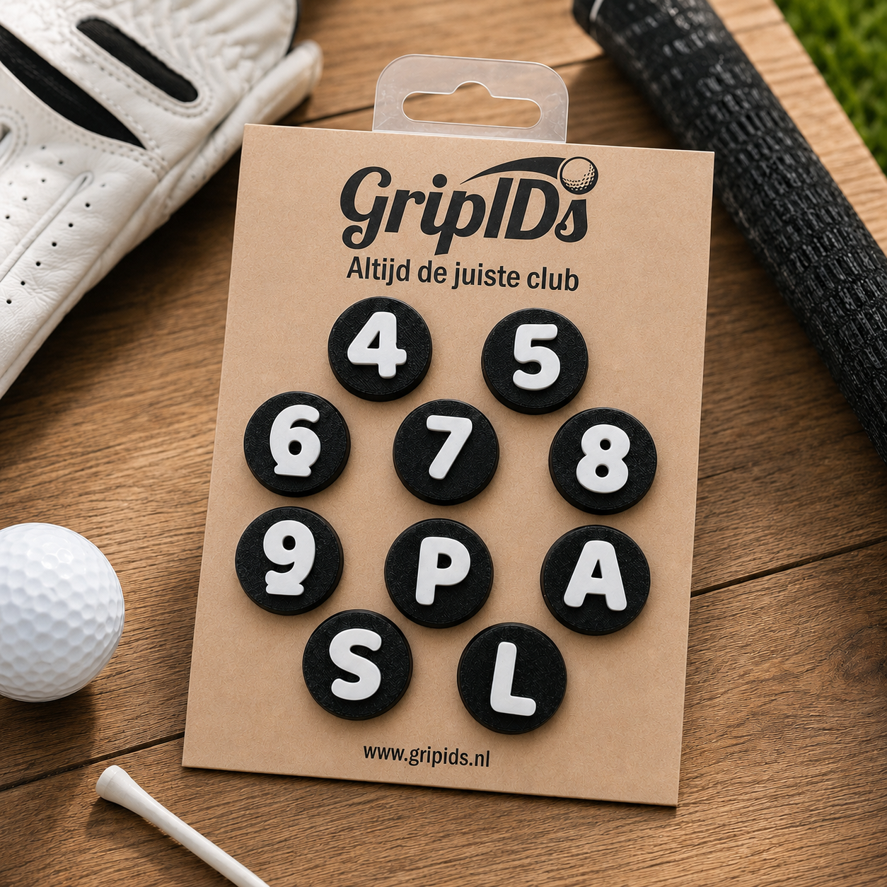 GripIDs verpakking met cijfers en letters